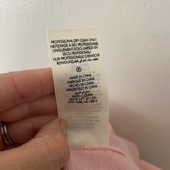 New Alice & Olivia Porla Collared Sweater Pink Wool - Picture 8 of 13